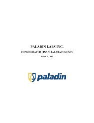 PALADIN LABS INC