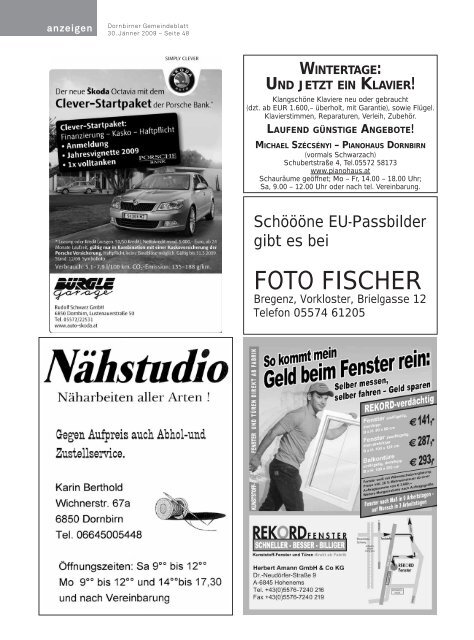 Dornbirner Gemeindeblatt KW 05 vom 30.01.2009