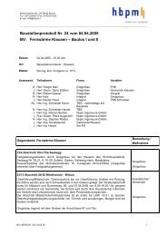 Baustellenprotokoll Nr. 24 vom 04.04.2005 BV ... - Brennercom