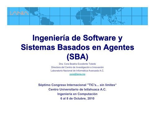 Ingeniería de Software y Sistemas Basados en Agentes (SBA)