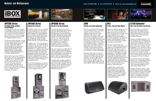 iBOX Brochure 12-30-09.fin - Community Professional Loudspeakers