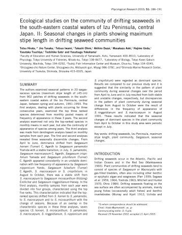 Ecological studies on the community of drifting seaweeds in the ...