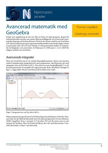 Avancerad matematik med GeoGebra