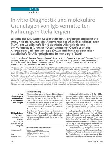 In-vitro-Diagnostik und molekulare Grundlagen von IgE ... - dgaki