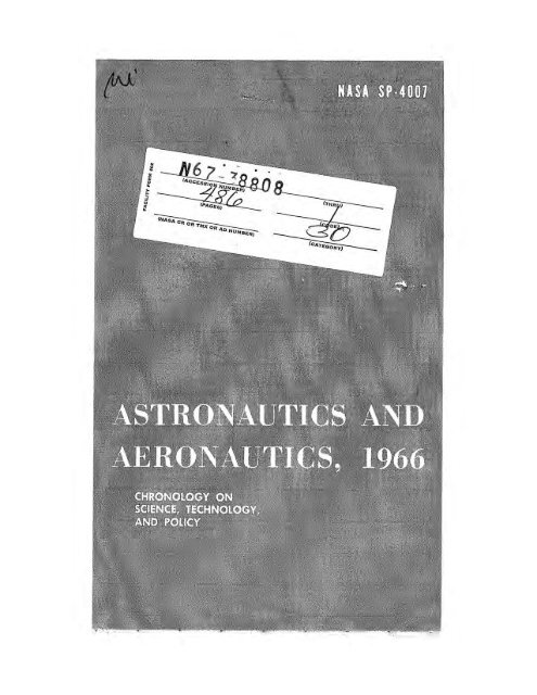Astronautics and Aeronautics, 1966 - NASA's History Office