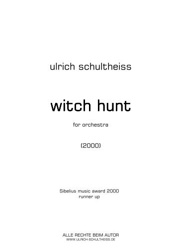 witch hunt witch hunt - Ulrich Schultheiss