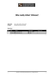 Who really killed ‘Uthman?