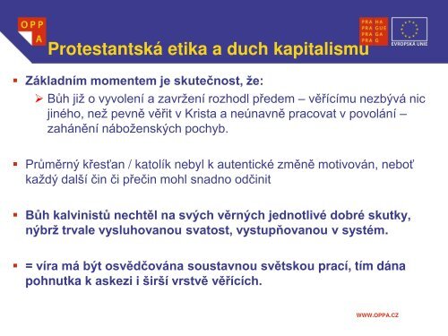 „Protestantská etika a duch kapitalismu“ Max Weber