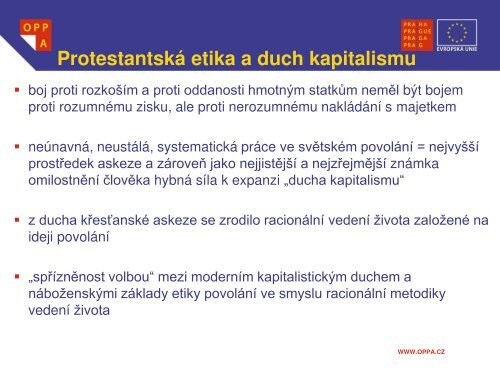 „Protestantská etika a duch kapitalismu“ Max Weber