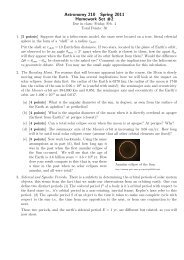 Astronomy 210 Spring 2011 Homework Set #2