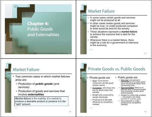 Public Goods And Externalities Market Failure Private Goods Vs Public Goods