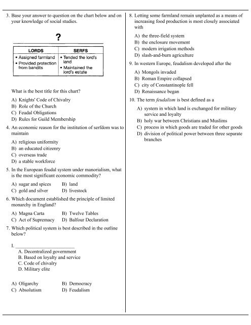 Medieval Europe Quiz - New Paltz High School