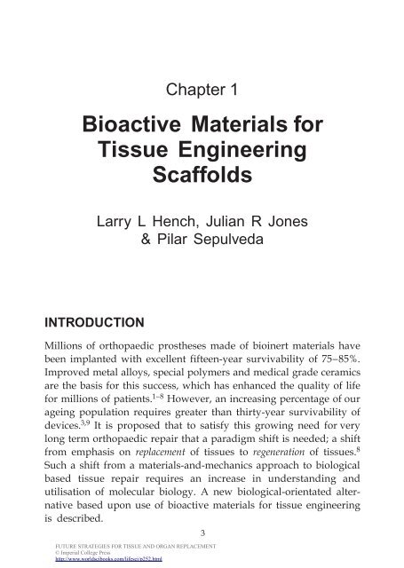 Bioactive Materials for Tissue Engineering Scaffolds