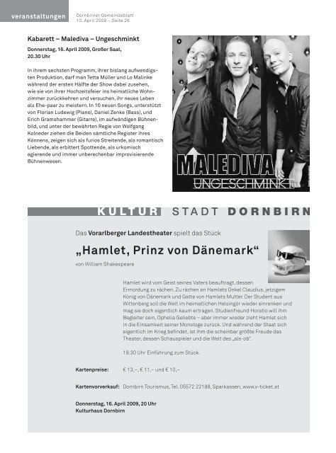 Dornbirner Gemeindeblatt KW 15 vom 09.04.2009