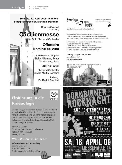 Dornbirner Gemeindeblatt KW 15 vom 09.04.2009