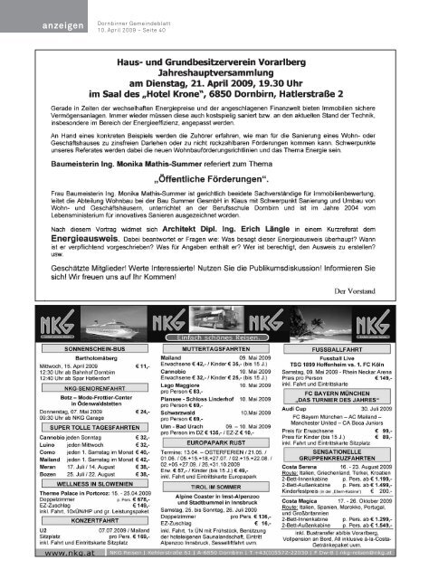 Dornbirner Gemeindeblatt KW 15 vom 09.04.2009