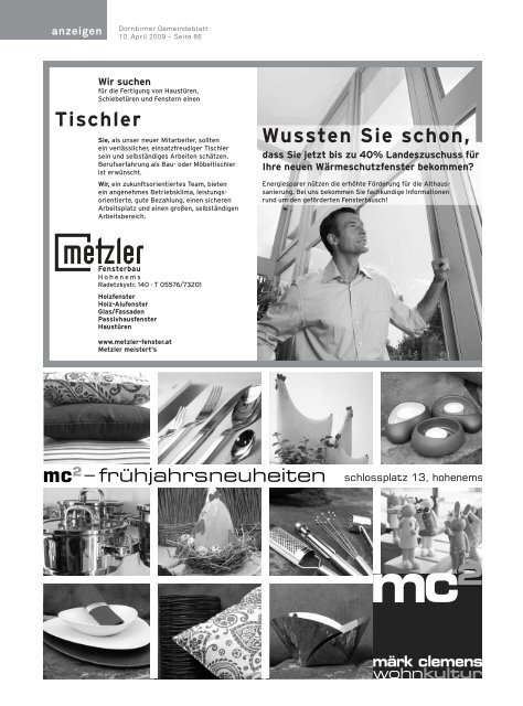 Dornbirner Gemeindeblatt KW 15 vom 09.04.2009