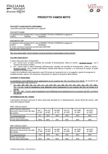 NOTA SINTETICA VAMOS MOTO - Santander Consumer Bank