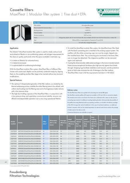 Product catalogue 2011/2012 Air and liquid fi ltration
