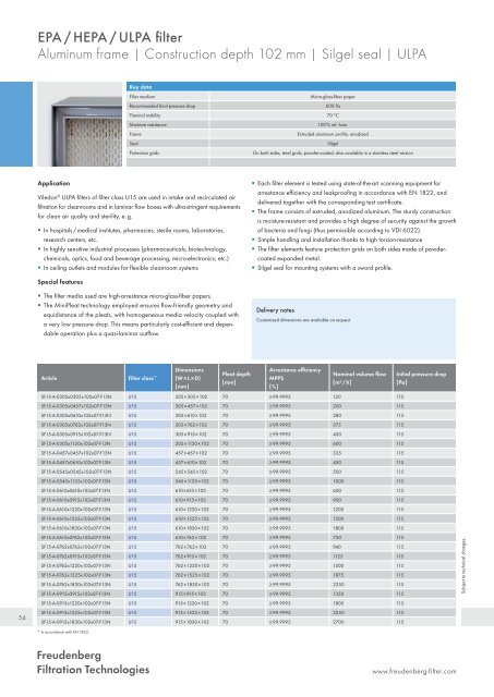 Product catalogue 2011/2012 Air and liquid fi ltration
