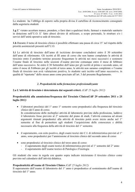 Corso di Laurea in Infermieristica