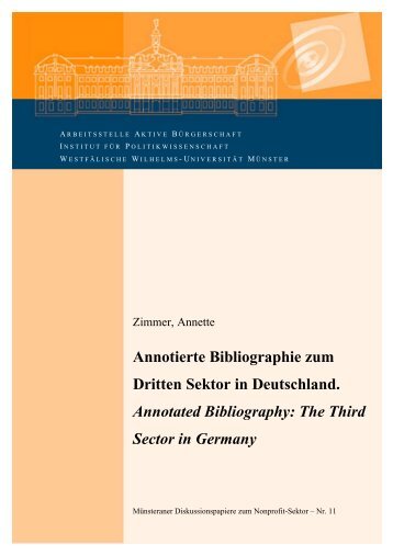 The Third Sector in Germany - Westfälische Wilhelms-Universität ...