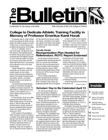 Bulletin #16 April 11 - SUNY Cortland