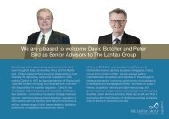 We are pleased to welcome David Butcher and ... - The Lantau Group