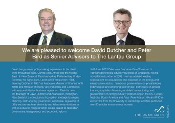 We are pleased to welcome David Butcher and ... - The Lantau Group