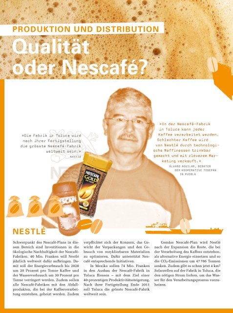 Der Nescafé-PlaN: wer Profitiert? - Erklärung  von Bern