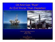 Oil And Gas “Rust” An Evil Worse Than Depletion
