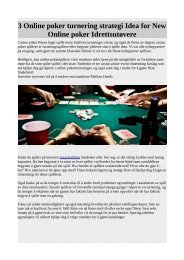 3 Online poker turnering strategi Idea for New Online poker Idrettsutøvere.pdf