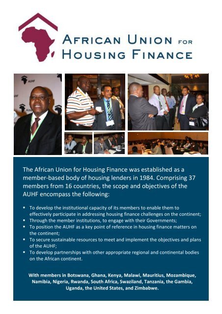 Download AUHF Brochure - African Union for housing finance