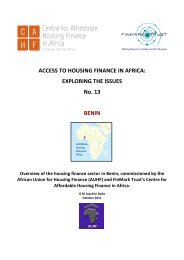 ACCESS TO HOUSING FINANCE IN AFRICA EXPLORING THE ISSUES No 13 BENIN