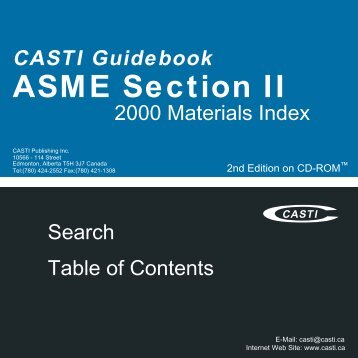 CASTI Guidebook to ASME Section II - Materials Index
