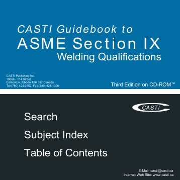 CASTI Guidebook to ASME Section IX - Welding Qualifications