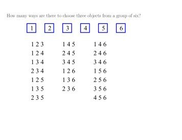 How many ways are there to choose three objects from a group of six?