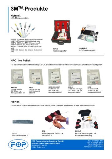 3MTM-Produkte - FOP Faseroptische Produkte GmbH