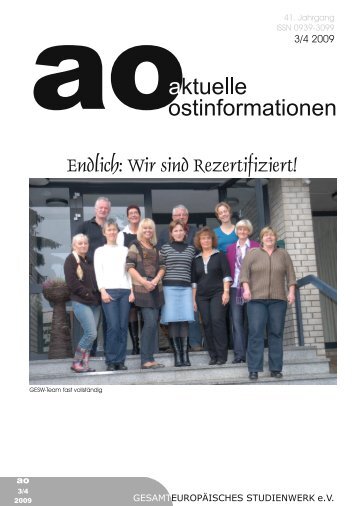 ao 3/4 2009 - Gesamteuropäisches Studienwerk e.V. (GESW)