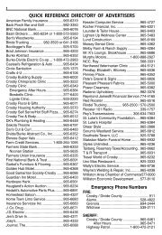 QUICK REFERENCE DIRECTORY OF ADVERTISERS Emergency Phone Numbers