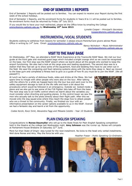 18 Newsletter 11th June 2013 - St Margaret Mary's College