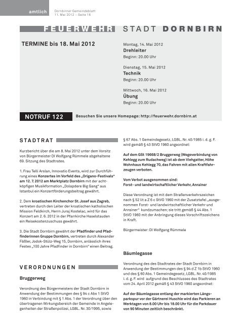 Dornbirner Gemeindeblatt KW 19 vom 11.05.2012