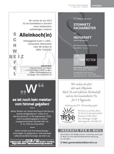 Dornbirner Gemeindeblatt KW 19 vom 11.05.2012