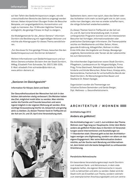 Dornbirner Gemeindeblatt KW 19 vom 11.05.2012