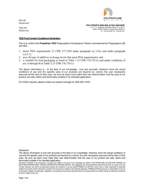 Polypropylene Malaysia Sdn Bhd Qfp Quality Flexpack