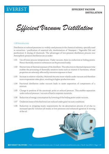 Efficient Vacuum Distillation