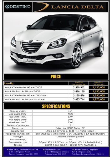 PRICE SPECIFICATIONS