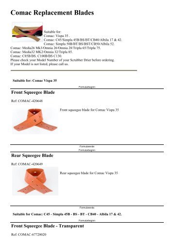 Comac Replacement Blades