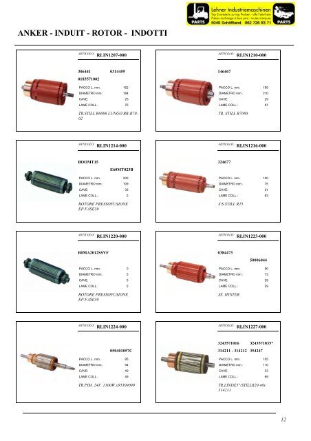 ANKER - INDUIT - ROTOR - INDOTTI