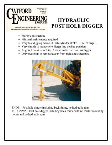 HYDRAULIC POST HOLE DIGGER